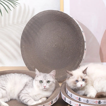 L Size Cat Toys Pet Bed Scratching Board Corrugated Cardboard Bowl Pad Cats Scratcher Toy Oval Grinding Claw Toy Cat Accessories