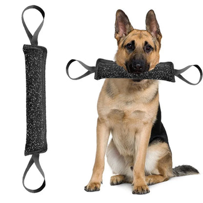 Dog Training Bite Stick Double Handle Interactive Toy Teeth Grinding Dog Training Stick Pet Dog Training Jute Sleeve Dog Toys