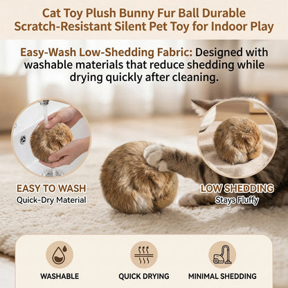 1/2/3/6pcs Rabbit Fur Ball Interactive Cat Toy Pet Product Containing Catnip Toy Ball Chasing Plush Toy Ball Cat Accessories 8cm