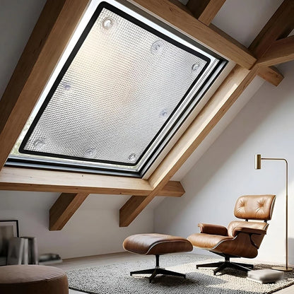 Thermal Insulation Window Film,Reusable Sun-Protective Heat-Insulating Aluminum Foil Blackouts Window Cover,With Suction Cup