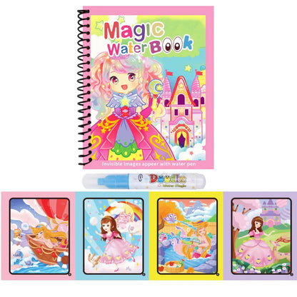 1pc Reusable Water Drawing Book Magic Water Book Mess-Free Magic Painting Pad with Refillable Water Pen Learning  Education Toy