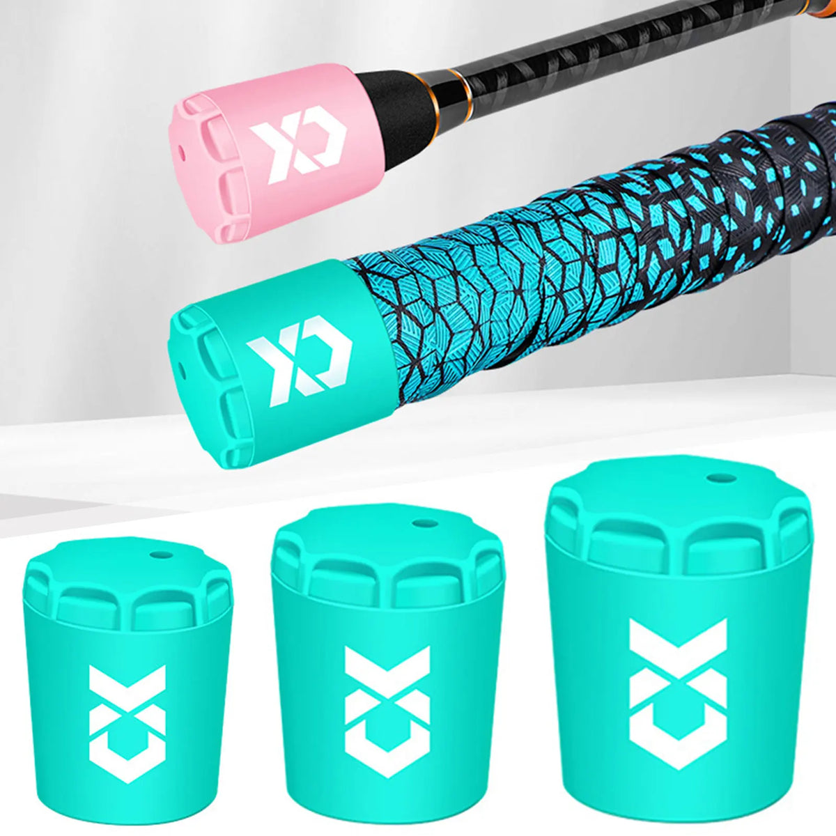 Silicone Fishing Rod Handle Cap,Fishing Rod Tail End Plug Anti-Slip,Comfortable Grip,Universal Outdoor Angling Gear Accessory,