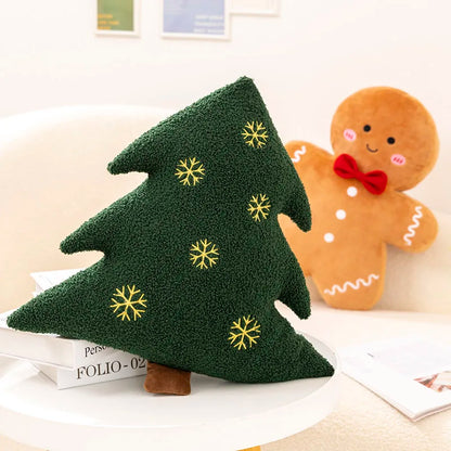 Adorable Ginger Bread Plush Toy Stuffed Caramel Chocolate Gingerbread Man Cushion Christmas Tree House Bow Ring Decor Xmas Deer