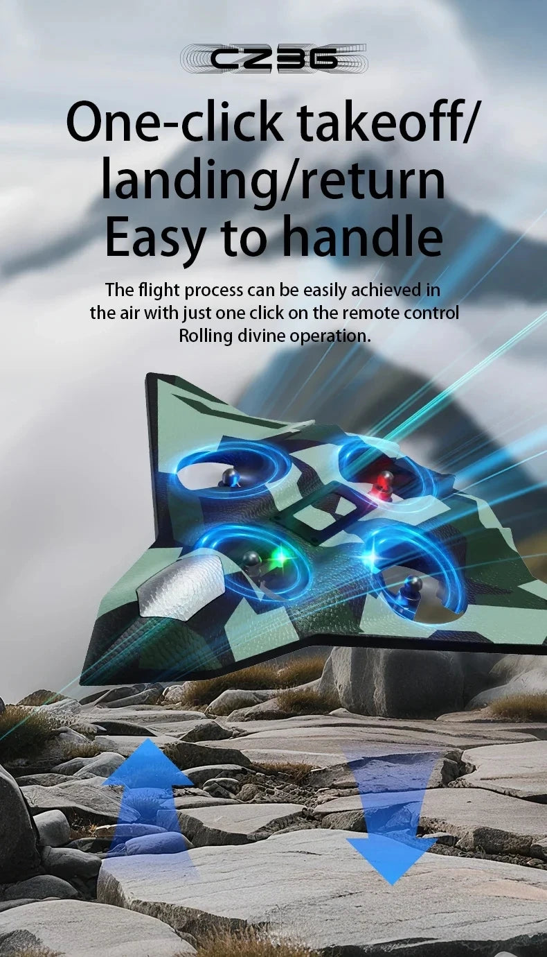Remote Control Fighter Foam Glider Electric Stunt UAV Airplane Helicopter with LED Lights Aircraft Model RC Toy for Kids Boys
