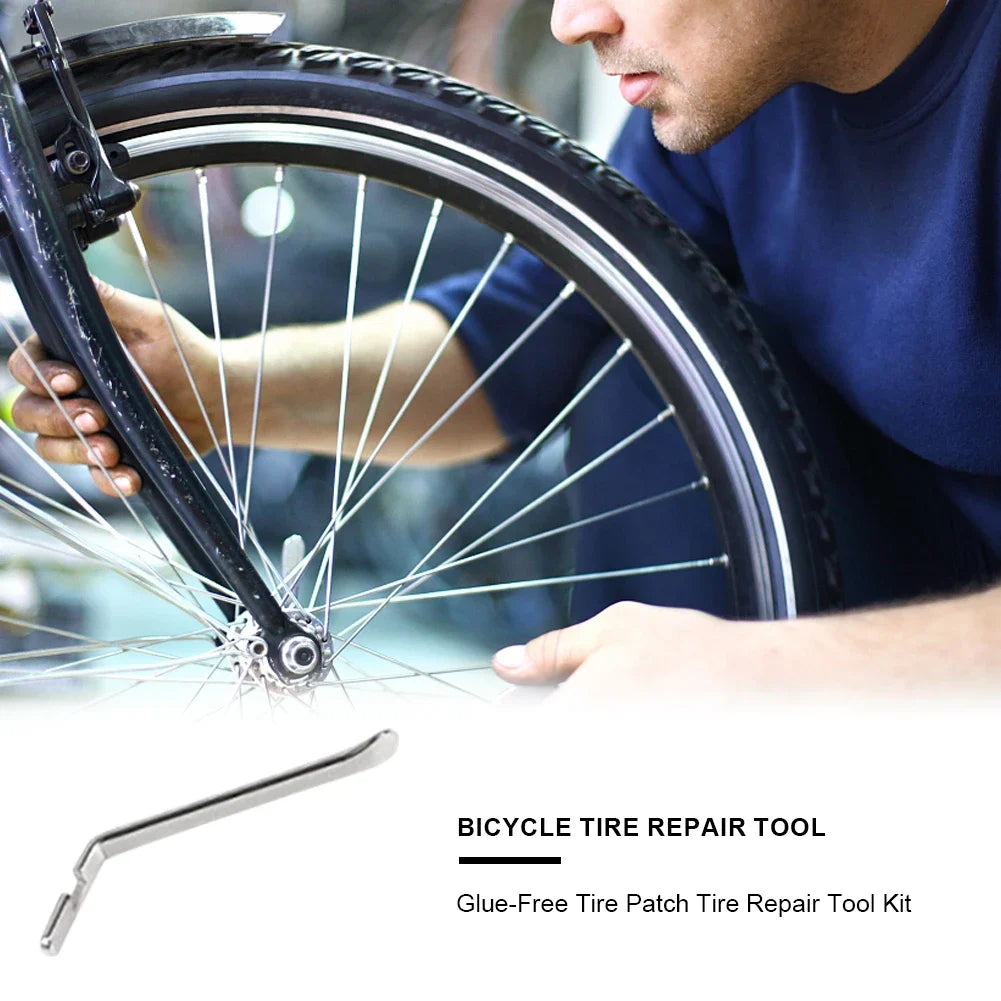Bike Tire Repair Kit with Vulcanizing Glue Patches Bicycle Tube Puncture Set for Mountain Road Cycling Bike Accessories