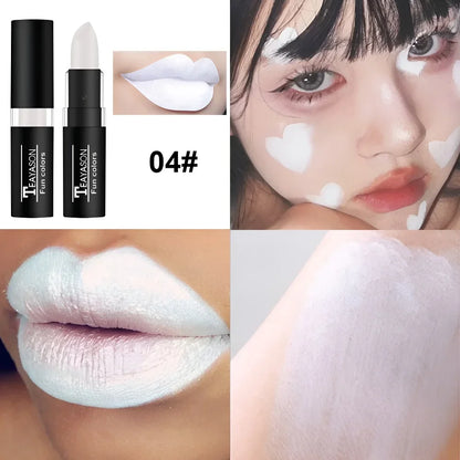 Clay Nude Lip Primer Concealer Cover Dark Lips Stick Long Lasting Gothic Matte Black Halloween White Cosplay Makeup Lip Base