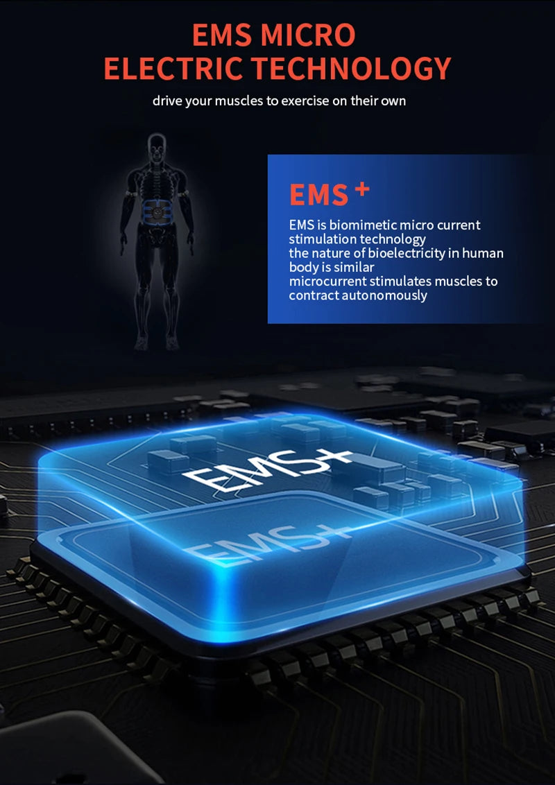 New EMS Muscel Stimulator Abdominal Arm Leg Neck Trainer Muscle Toner Body Training Slimming Massager Fitness Use With Battery