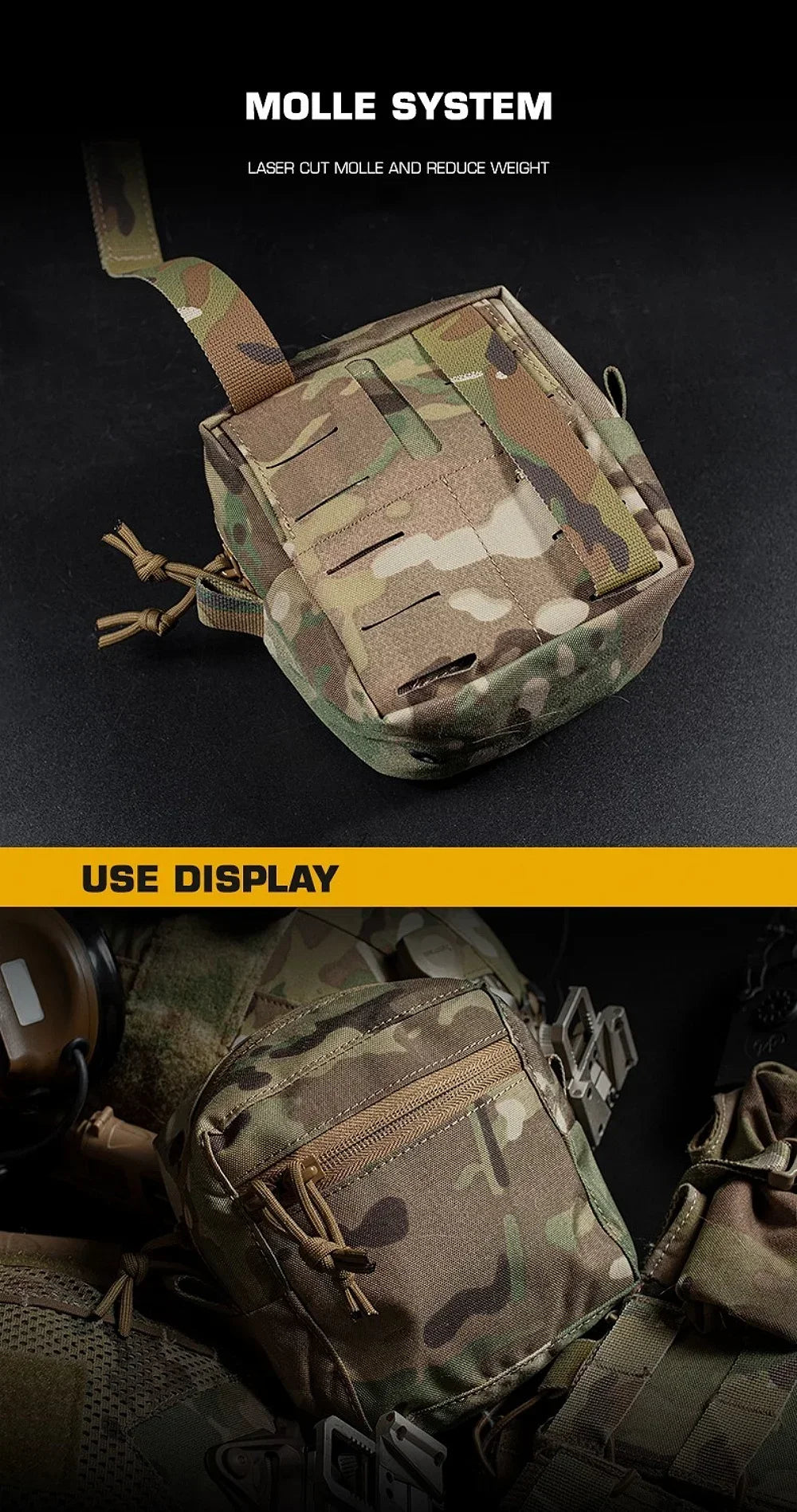 Tactical Molle Pouch Admin GP Pouches Small Utility EDC Bag for Tactical Belt and Molle Vest Storage Bag Hunting Bag