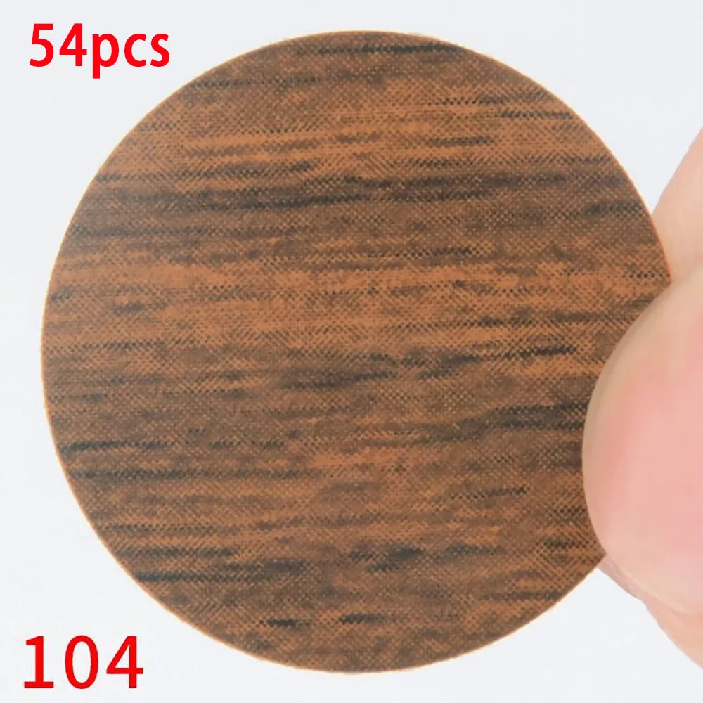 54Pcs/Set Wooden Furniture Self Adhesive Screw Cap Cover Hole Stickers Wood Craft Desk Cabinet Drawer Art Sticker Ornament