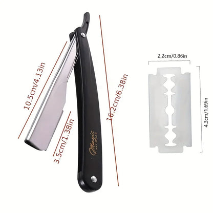 Manual Shaver for Men Barbershop Razor Stainless Steel Shank Is Easy To Use Safety Razor 1Pcs Shaving Razor with 10pcs Blades