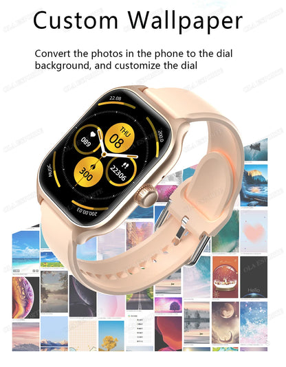 Smart Watch Men 2.01 Inch AMOLED Screen Waterproof Multiple Sport Mode Fitness HD Bluetooth Calls Smartwatch Men Women Bracelet