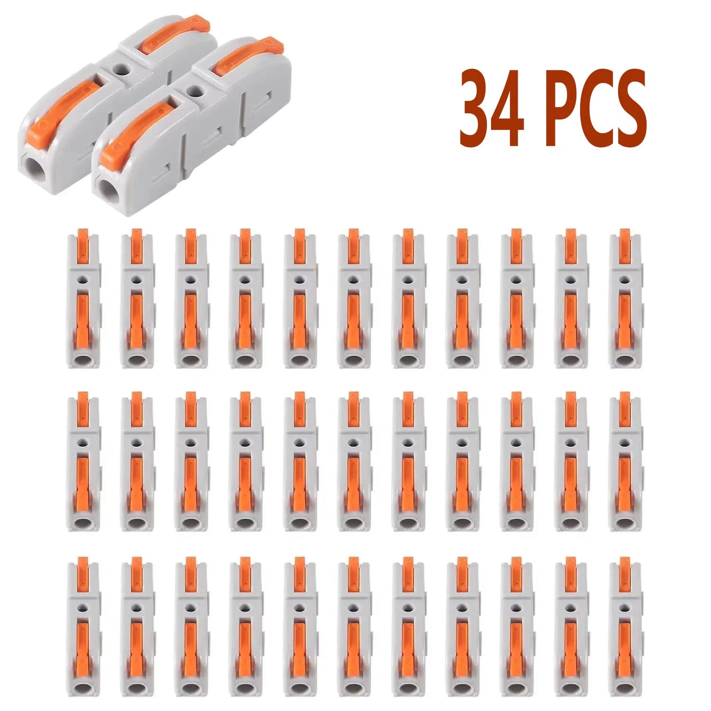 20/34/50PCS Lever Wire Connectors, 1 to 1 Inline Assemblable Wire Connector, Electrical Connectors Wire Terminals