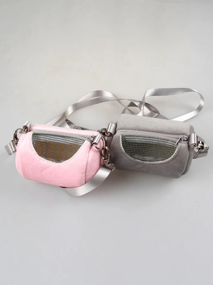 1Pc Small Pet Backpack Hamster Carrier Bag Portable Cylinder Satchel Flying Squirrel Travel Breathable Mesh Pouch Pet Supplies