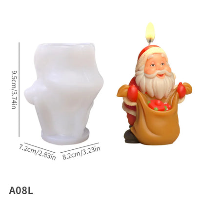 Christmas Santa Claus Silicone Candle Molds Aromatherapy Gypsum Soap Baking Mould Festival Ornament Decor Xmas Gifts Making Mold