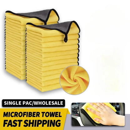 1/2/3/6/10pcs 30X60cm Microfiber Car Cleaning Towels Soft Quick Drying for Windows Mirrors Wiping Rags Double Layer Wash Cloth