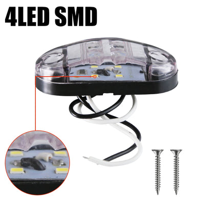 20/10PCS 4 LED 12V-24V Side Marker Lights Oval Front Rear Clearance Indicator Lamp Truck Accessorie for Trailer BUS Van Caravan