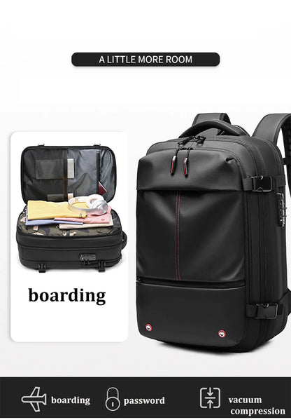Travel Men 17 Inch Laptop Backpack Vacuum Compression Backpack Business Large Capacity School Backpack Expand Outdoor Backpack