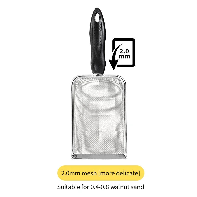 Cat Litter Shovel Stainless Steel Reptile Sand Substrate Shovel Clean Up Feces Fine Mesh Sifter For Bedding Cat Litter Scoop