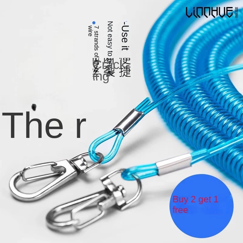 LINNHUE steel wire rope guard rod rope fishing rope big telescopic fishing fishing high elastic fishing rod automatic telescopic