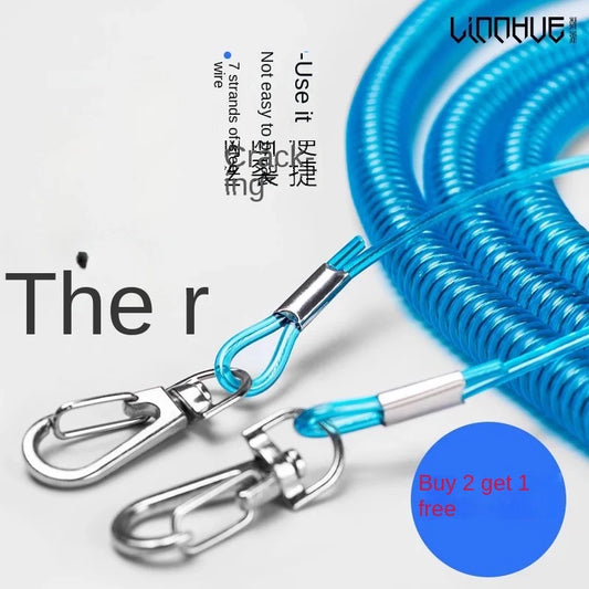 LINNHUE steel wire rope guard rod rope fishing rope big telescopic fishing fishing high elastic fishing rod automatic telescopic