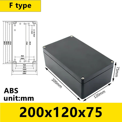 Black Outdoor Waterproof Enclosure Plastic Box Electronic Project Instrument Case Electrical Project Box Junction Box Housing