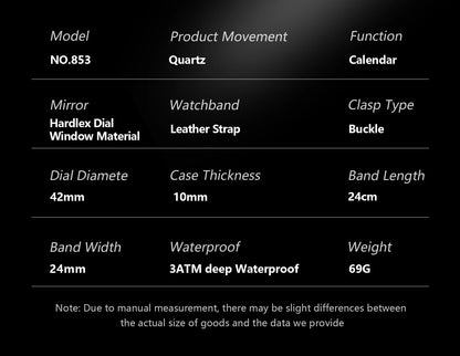 POEDAGAR Square Wristwatch For Men Luminous Waterproof Week Calendar Luxury Man Clock Leather Quartz Fashion Men's Watches Reloj