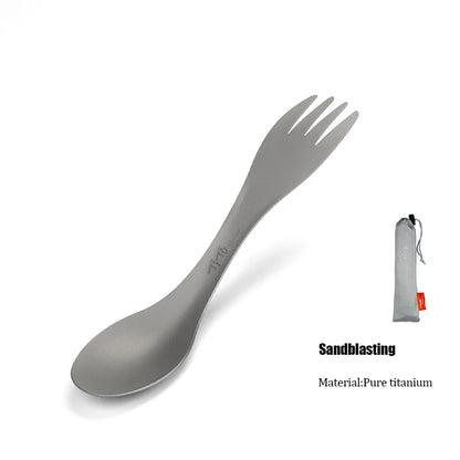 1/2Pcs Titanium Spork 2-in-1 Spoon Ultralight Cookware Portable Fork Knife Outdoor Camping Picnic Travel Eco-Friendly Flatware