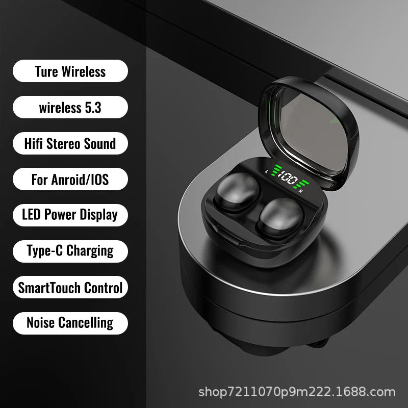 Mini Invisible Earphones Bluetooth 5.3 Headphones HiFi Stereo Wireless Headsets Noise Reduction Earbuds for Xiaomi Huawei