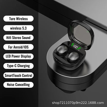 Mini Invisible Earphones Bluetooth 5.3 Headphones HiFi Stereo Wireless Headsets Noise Reduction Earbuds for Xiaomi Huawei