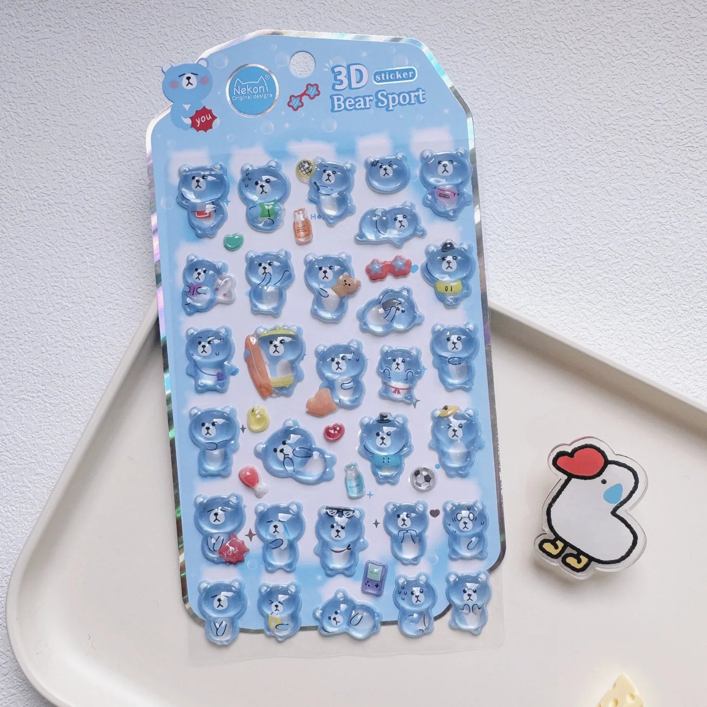 NEKONI Cute Animals Seal Bear Penguin 3D Stickers Scrapbooking DIY Journaling Stationery Diary Cute Stickers School Supply