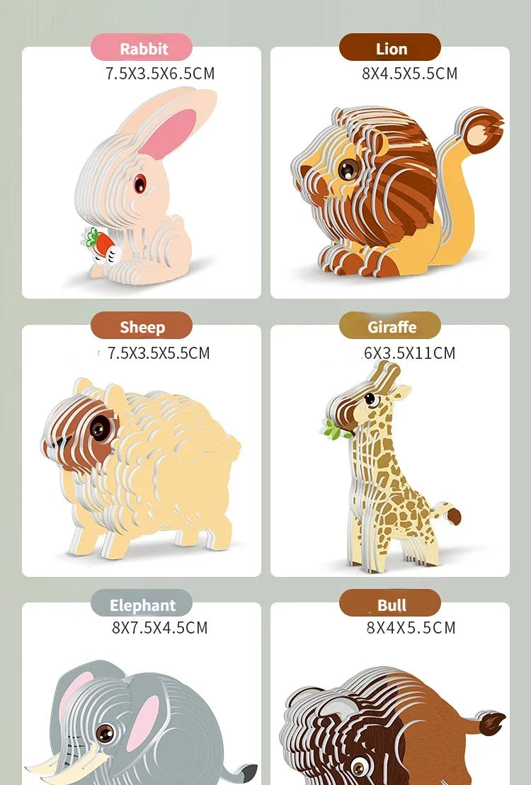 3D Jigsaw Puzzles for Kids Jurassic World Dinosaur Educational Toys Paper Animal Puzzle Cartoon Model Toys Children's Day Gift
