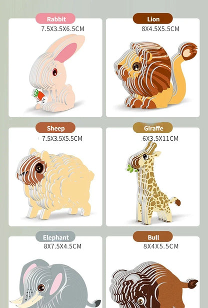 3D Jigsaw Puzzles for Kids Jurassic World Dinosaur Educational Toys Paper Animal Puzzle Cartoon Model Toys Children's Day Gift