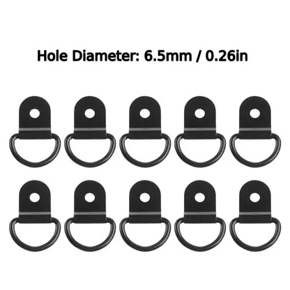 10Pcs D Rings Tie Down Anchors Ring Pull Hook Iron Lashing Ring Load Fit for For Car Truck Trailer RV Van Boat Cargo Accessories