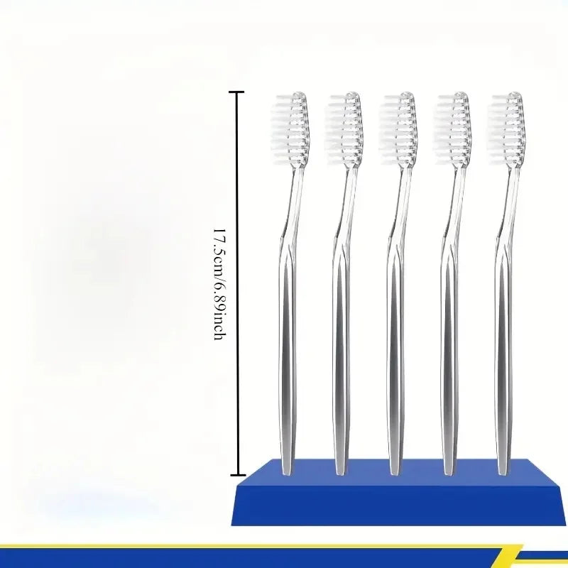 30 Individually Packaged Disposable Travel Toothbrushes, Soft Hair Toiletries for Adults, Camping, Hotel Guests (Silver)