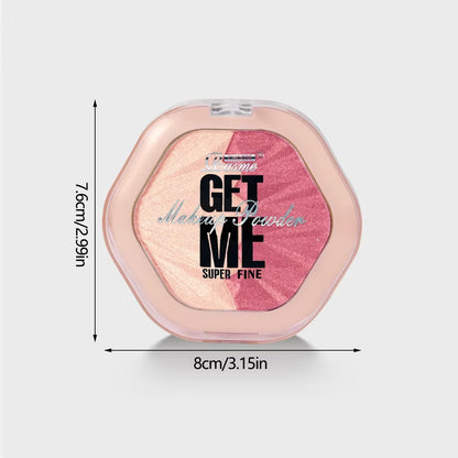 2-Color Blush Palette 2 in 1 Contouring Cream Face Cheek Blush Cream Makeup Sparkle Highlight Multicolor Makeup Blush