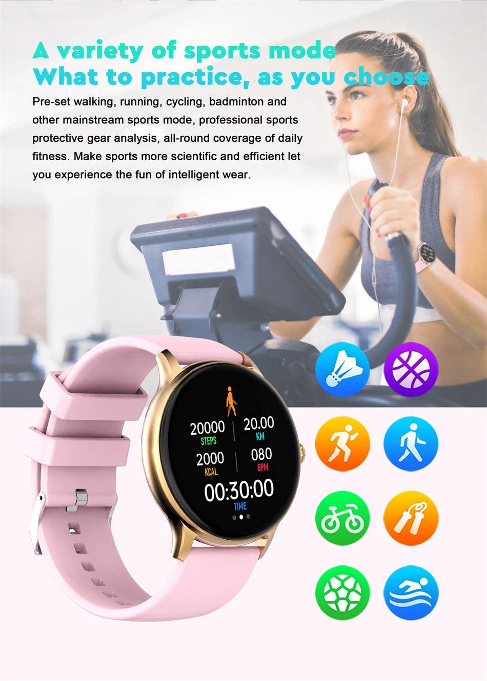 LIGE Women Smart band Watch Real-time Weather Forecast Activity Tracker Watches Heart Rate Monitor Sports Ladies Smart Watch Men