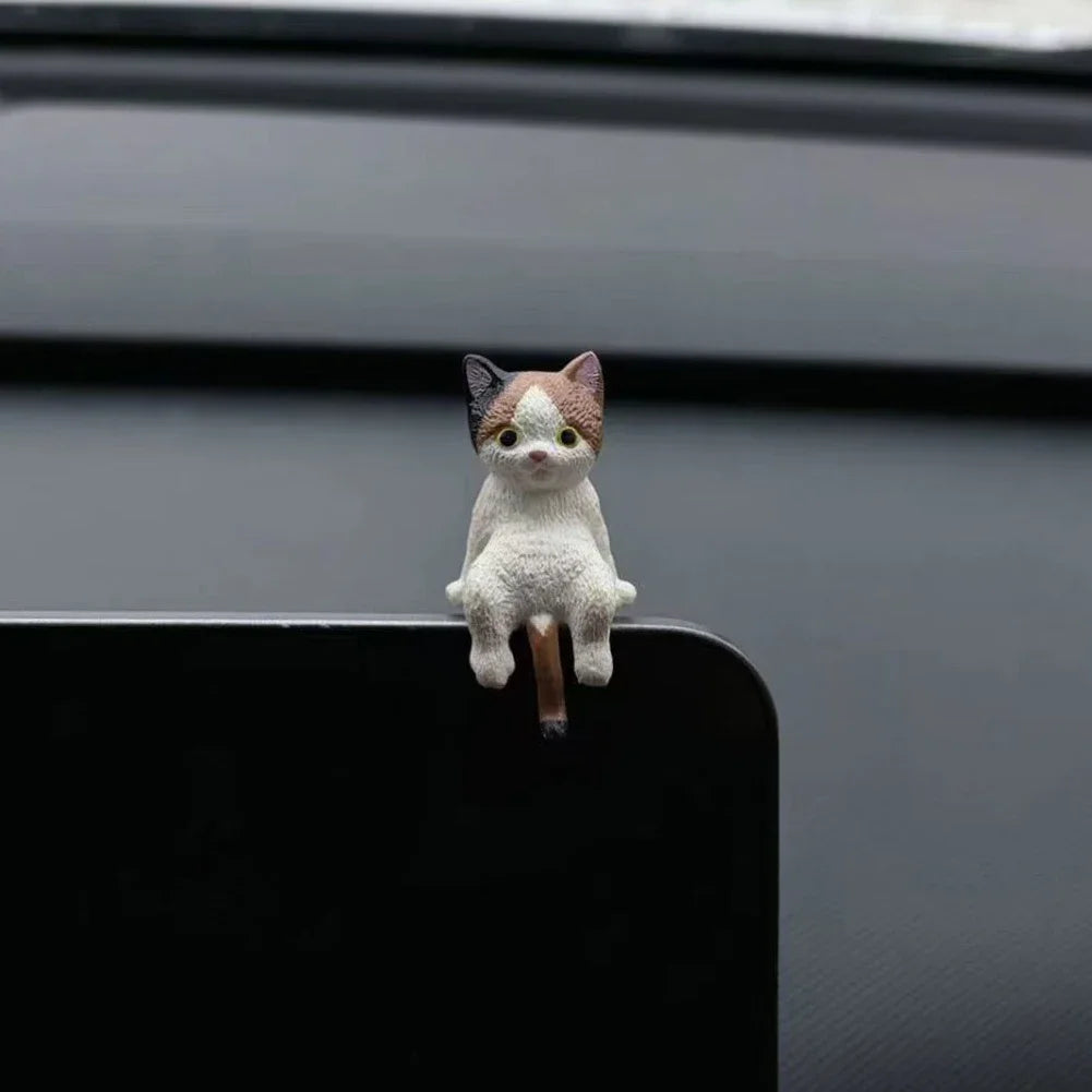 Funny Sleeping Cats Car Center Console PVC Ornaments Navigator Screen Rearview Sleeping Kitten Ornaments Decoration Car Figurine