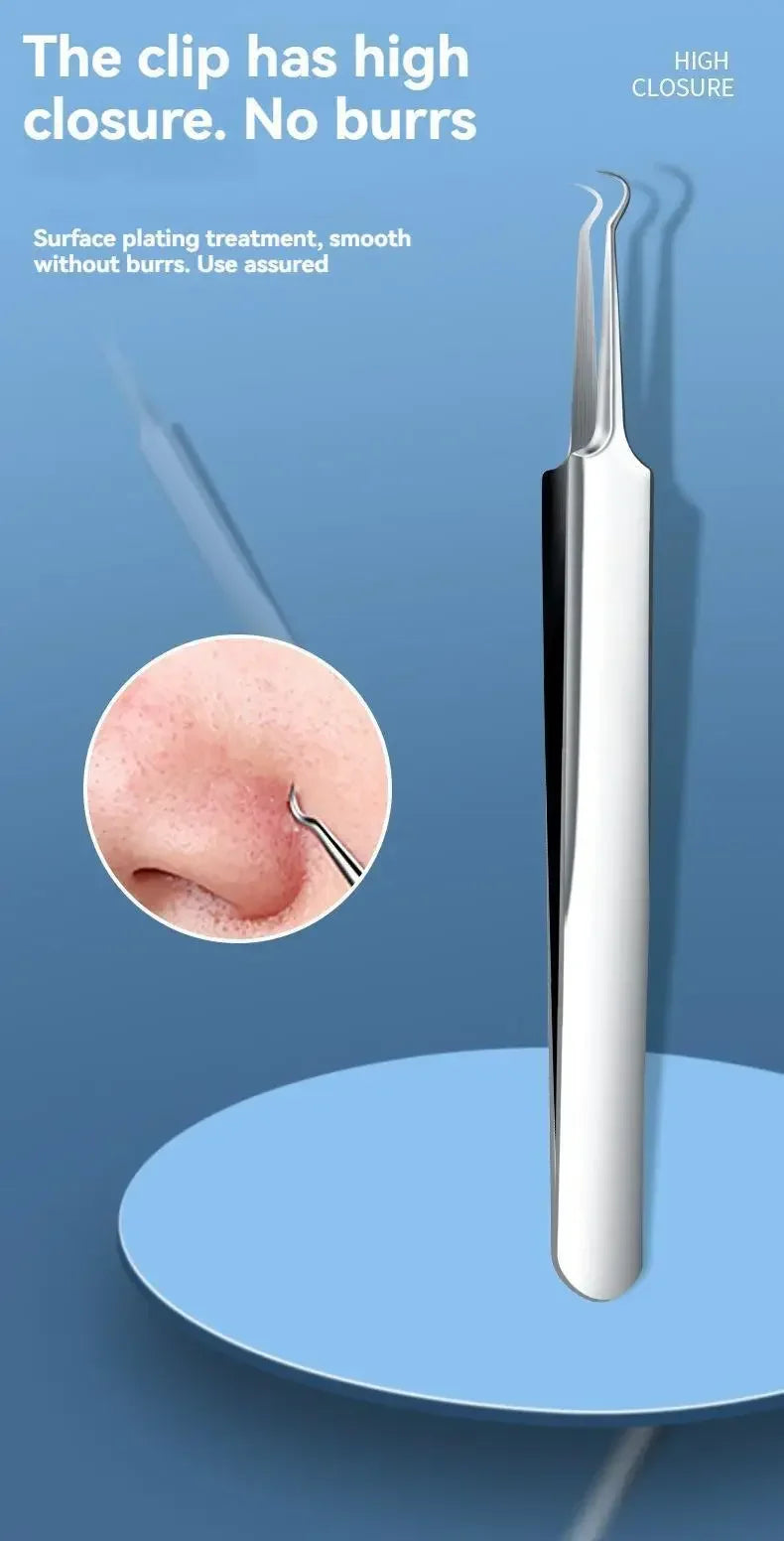 11Pcs/Set Acne Needle Blackhead Clip Remover Extraction Pore Black Head Cleaner Face Skin Care Cleansing Needle Tool Cell Clamp