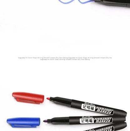 6-20PCs/Set PermanentMarker Pen Fine Point Waterproof Markers Thin Nib Crude Nib Black Blue Red Ink 1.5mm Fine Color Marker Pens