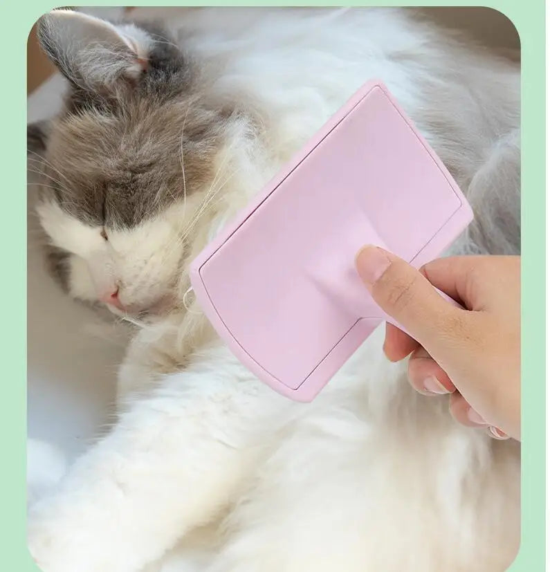 Dog Brush Stainless Steel Dogs Combs Massage Dog Grooming Brush Pet Hair Remover Cleaning Tools Soft Handle Cat Comb Brush Cat