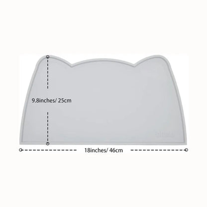 Food Grade Silicone Cat Mat, Anti-slip Waterproof Leak-proof Pad for Cats & Dogs, Easy to Clean Pet Bowl Mat
