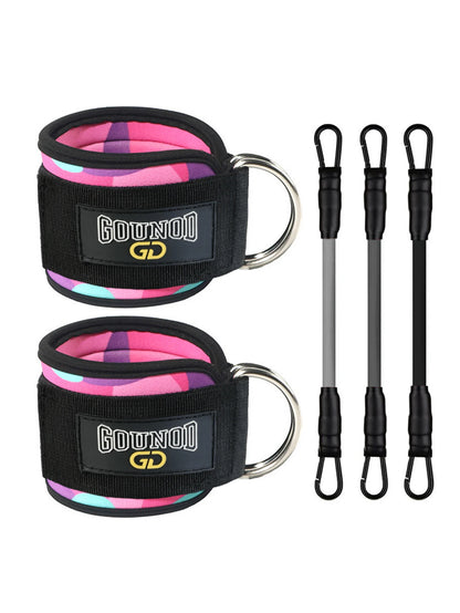 2pc/3pc GOUNOD Fitness Ankle Straps Adjustable D-Ring Support Cuffs Gym Leg Strength Workouts Pulley With Buckle Sports Guard