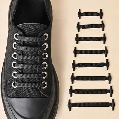 16pcs/lot Silicone Shoelaces No Tie Shoelaces 12 Colors Elastic Lace Shoelace Creative Lazy Silicone Laces Rubber Lace