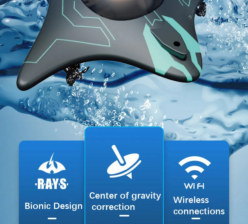 6CH RC Boat with Submersible Underwater Camera Remote Control Wifi FPV Remote Control Boats Radio Control Toy for Boys Kid Gifts