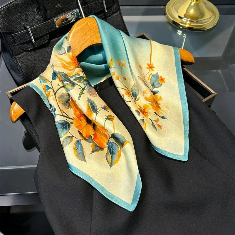 Scarf 100% Silk Bandana Women Square Scarves Wrap Kerchief Spring Fashion Luxury High Quality Headband Hijab Shawls 2026