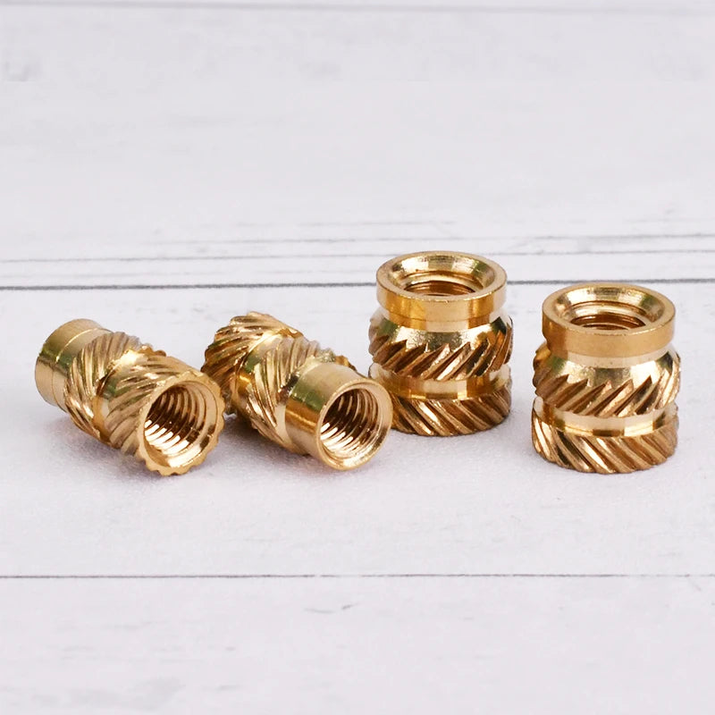 M2 M2.5 M3 M4 M5 M6 M8 Brass Hot Melt Insert Knurled Nut Thread Heat Molding Double Twill Injection Embedment Nut For 3D Printer