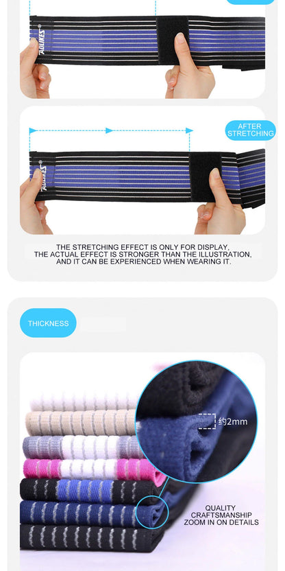 AOLIKES 1PC 40-180cm Compression Bandage Protector Knee Support Brace Sports Elastic Elbow Straps Leg Bands Bandage Workout Wrap