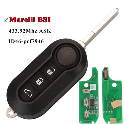 Car Remote Key For Delphi & Marelli Fiat MPV Bravo/Ducato 500 Doblo Qubo Grande Punto Citroen Jumper Peugeot Boxer 433.92 ID46