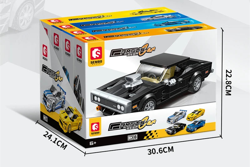 SEMBO BLOCK City Famous Technical Sports Car Supercar Model Assembly Building Block Classic Vehicle Series Bricks Boy Toys Gifts