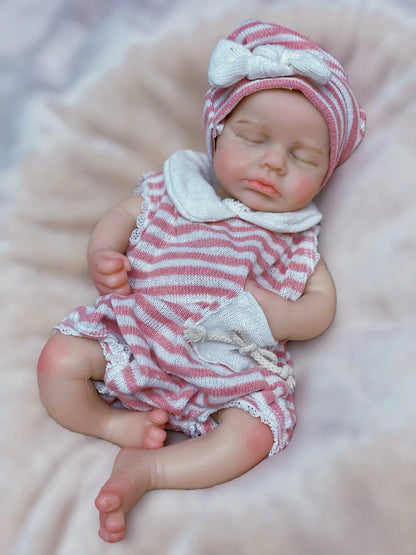 33cm Can Open Mouth Full Body Solid Silicone LouLou Reborn Girl and Boy Doll Soft Touch Handmade  Reborn Corpo De Silicone
